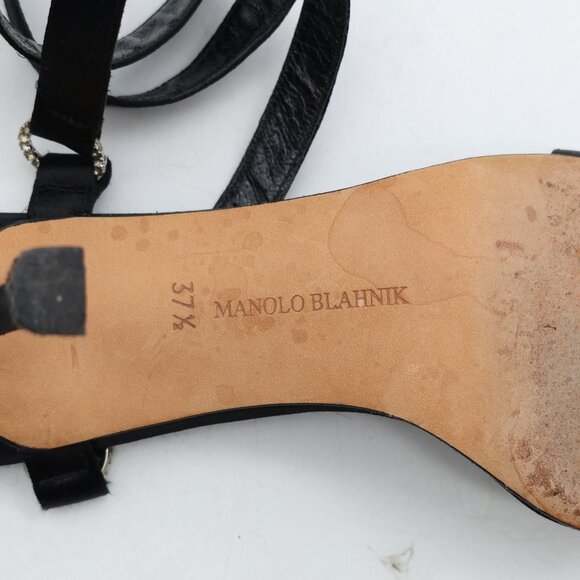 Manolo Blahnik Black Strappy Heels - Picture 3 of 10